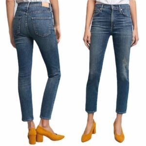 Citizens of Humanity Cara High-rise Cigarette Ankle Denim Jeans Blue 23